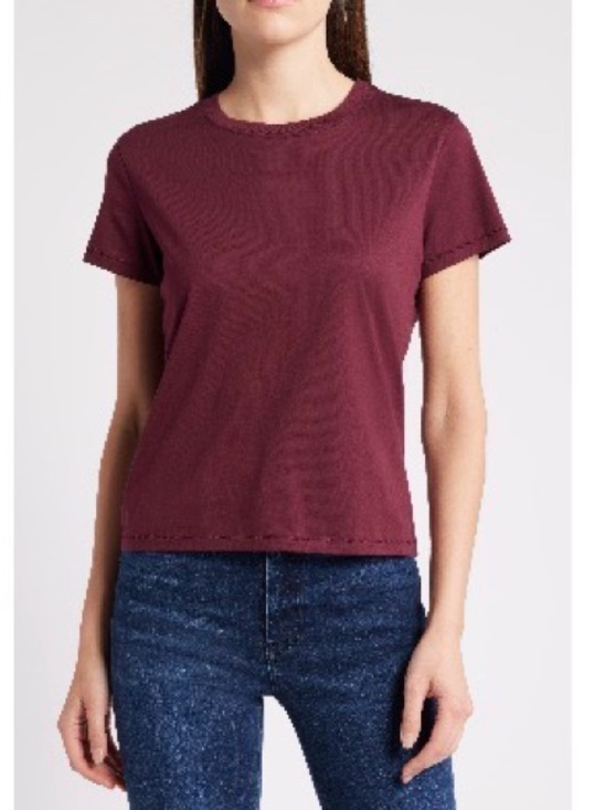 Frame Denim Tops - Frame Baby Tee in Burgundy
